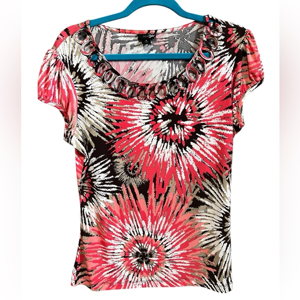 east5th Floral Print Embellished Top Size Small